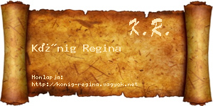 Kőnig Regina névjegykártya
